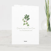 ボタニカルクリスマスカードに入ったホリーとアイビースプリッグ シーズンカード (裏面)