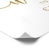 ボタニカルクリスマスゴールドウェディングウェルカムフォト ポスター (角)