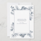 ボタニカルクリスマスブルー写真 シーズンカード (裏面)