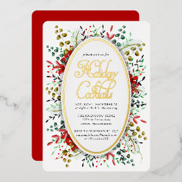 ボタニカルクリスマスリース |フォイル招待状 箔招待状