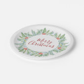 ボタニカルクリスマスレッド&グリーンフェスティバル ペーパープレート (アングル)