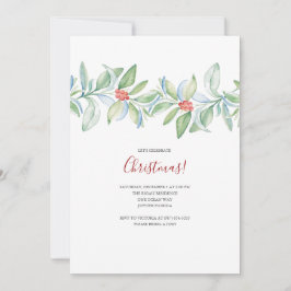 ボタニカルクリスマス水彩招待状 招待状