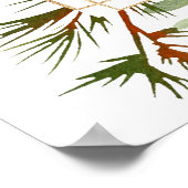 ボタニカルクリスマス結婚金ゴールドのウェルカムスクエア ポスター (角)