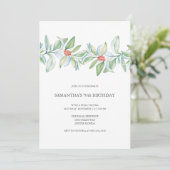 ボタニカルクリスマス70誕生日 招待状 (スタンド正面)