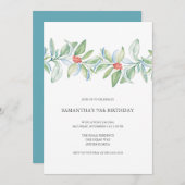 ボタニカルクリスマス70誕生日 招待状 (正面/裏面)