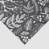 ボタニカルクリスマス フォリアジュ ピンベリー パターン 薄葉紙 (詳細)