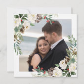 ボタニカルクリスマス | ホリデー写真 保存日 招待状 (裏面)