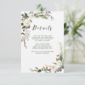 ボタニカルクリスマス | 結婚式のゲスト詳細 招待状 (スタンド正面)