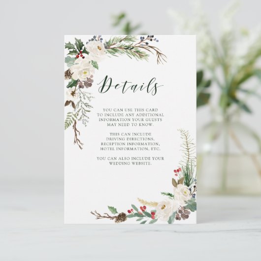 ボタニカルクリスマス | 結婚式ゲスト詳細 招待状 (スタンド正面)