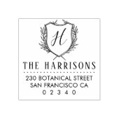 ボタニカルクレストカスタムモノグラム&差出人住所 ラバースタンプ (インプリント)