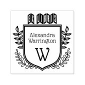 ボタニカルクレストジグザグエックスライブリスブックネームイニシャル セルフインキングスタンプ (デザイン)