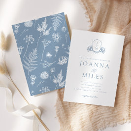 ボタニカルクレストダスティブルーモノグラム 招待状
