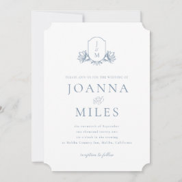 ボタニカルクレストダスティブルーモノグラム 招待状