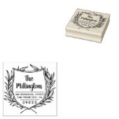 ボタニカルクレストファミリー名スクリプト差出人住所 ラバースタンプ (押印)