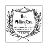 ボタニカルクレストファミリー名スクリプト差出人住所 ラバースタンプ (インプリント)