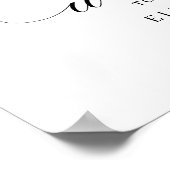 ボタニカルクレストモノグラム結婚のウェルカムサイン ポスター (角)