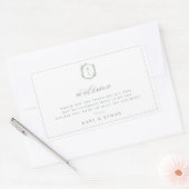 ボタニカルクレストモノグラム結婚の歓迎 長方形シール (封筒)