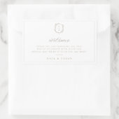 ボタニカルクレストモノグラム結婚の歓迎 長方形シール (バッグ)