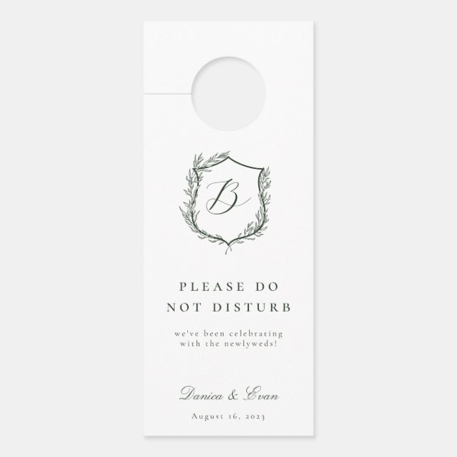 ボタニカルクレストモノグラム結婚ズ ドアノブサイン (正面)