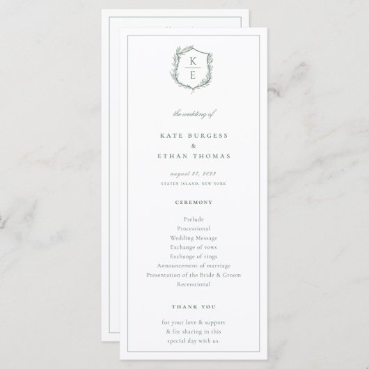 ボタニカルクレストモノグラム結婚ズ プログラム (正面/裏面)