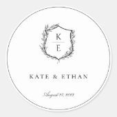 ボタニカルクレストモノグラム結婚ズ ラウンドシール (正面)