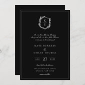 ボタニカルクレストモノグラム結婚ズ 招待状 (正面/裏面)