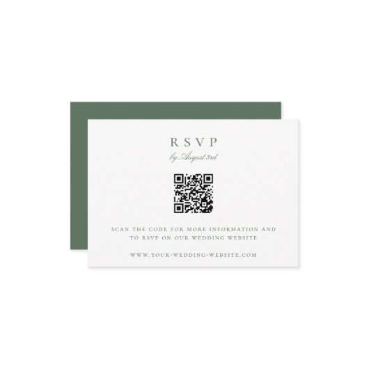 ボタニカルクレストモノグラムQRコード結婚ズ 出欠カード (正面/裏面インサイチュ)