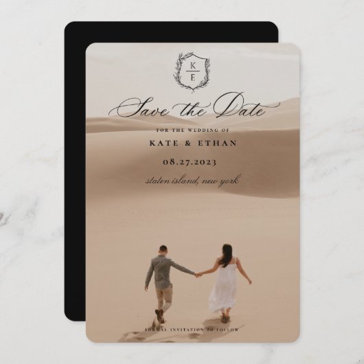 ボタニカルクレストモノグラ結婚ムの写真 セーブザデート (正面/裏面)