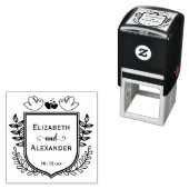 ボタニカルクレストラブバードズハート結婚カップル セルフインキングスタンプ (インサイチュ)