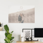 ボタニカルクレスト結婚写真の座席表 ポスター (ホームオフィス)