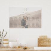 ボタニカルクレスト結婚写真の座席表 ポスター (キッチン)