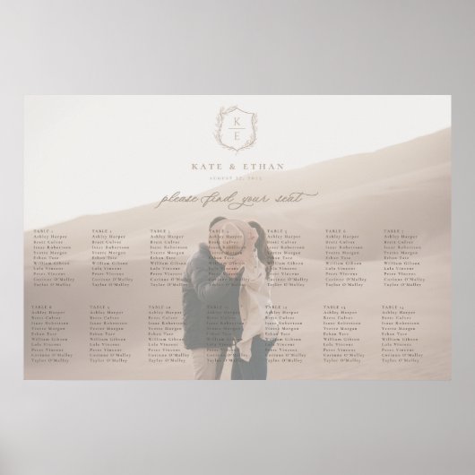 ボタニカルクレスト結婚写真の座席表 ポスター (正面)