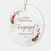 ボタニカルグリーナリーウル初めてのクリスマス 婚約した セラミックオーナメント (左)