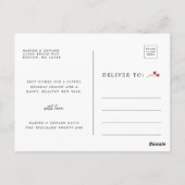 ボタニカルグリーナリークリスマスフォトホリデー ポストカード (裏面)