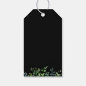 ボタニカルグリーナリーブラック結婚ズウェルカムバッグ ギフトタグ (裏面)