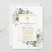 ボタニカルグリーナリーホーコミューニオンセージグリーン金ゴールド 招待状 (正面)