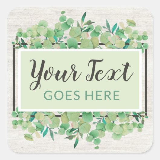 ボタニカルグリーナリーユーカリ素朴&ウッドエコ スクエアシール (正面)