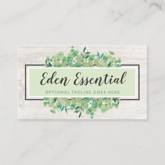 ボタニカルグリーナリーユーカリ素朴&ウッドエコ 名刺 (正面)