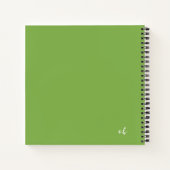 ボタニカルグリーンパーソナライズされたリフレクションジャーナル ノートブック (裏面)