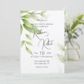 ボタニカルグリーンフラット結婚式招待状 招待状 (スタンド正面)