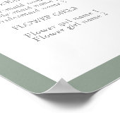 ボタニカルグリーンフローラ結婚式 プログラム ポスター (角)