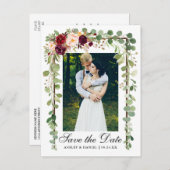 ボタニカルグリーンブルゴーニュフローラ保存日 案内ポストカード (正面/裏面)