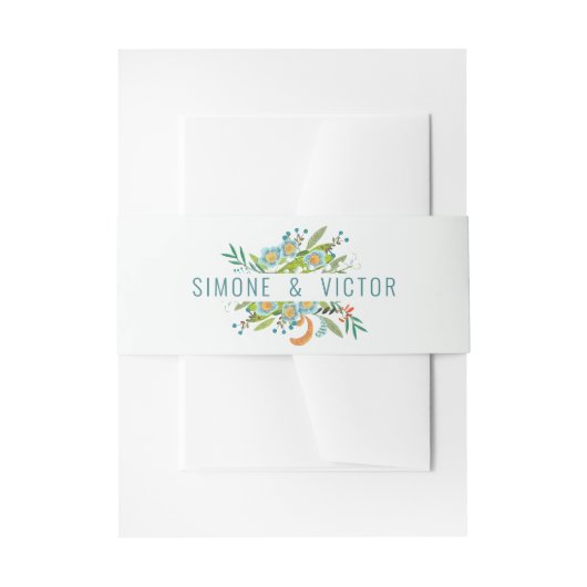 ボタニカルグリーンリリーオブザバレーフローラ結婚ズ 招待状ベリーバンド (正面例)