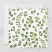 ボタニカルグリーンリーウォーターブライダルシャワー 招待状 (裏面)