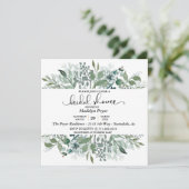 ボタニカルグリーンリーウォーターブライダルシャワー 招待状 (スタンド正面)