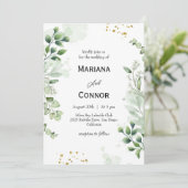 ボタニカルグリーンリーウォーター結婚式招待状 招待状 (スタンド正面)