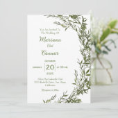 ボタニカルグリーンリーウォーター結婚式招待状 招待状 (スタンド正面)