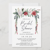 ボタニカルグリーンリークリスマスブライダルシャワー 招待状 (正面)