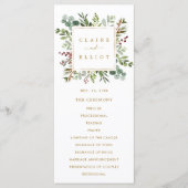 ボタニカルグリーンリークリスマスホリデー結婚金ゴールド プログラム (正面)