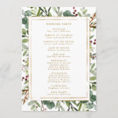 ボタニカルグリーンリークリスマスホリデー結婚金ゴールド プログラム (裏面)